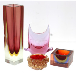 MURANO et divers 6 Lot de 4 pièces en ve