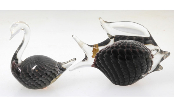 MARCOLIN - Suède - 2 sujets en verre "Po