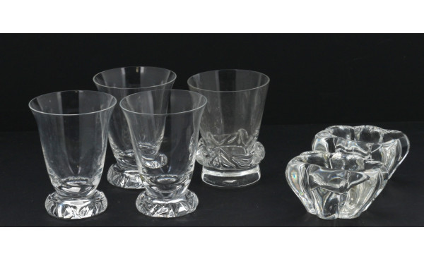 DAUM - Paire de salerons en cristal, sig