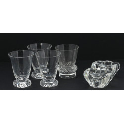 DAUM - Paire de salerons en cristal, sig