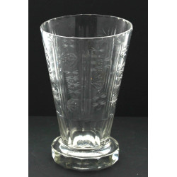 Vase évasé en verre gravé, années 50, H 