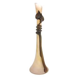 Grand vase en verre décor d'un motif flo