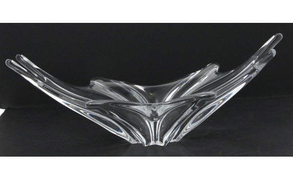 Coupe à fruits en cristal, L 46 cm