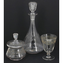 Service verre d'eau ancien en cristal gr