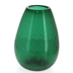 Important vase en verre bullé de couleur