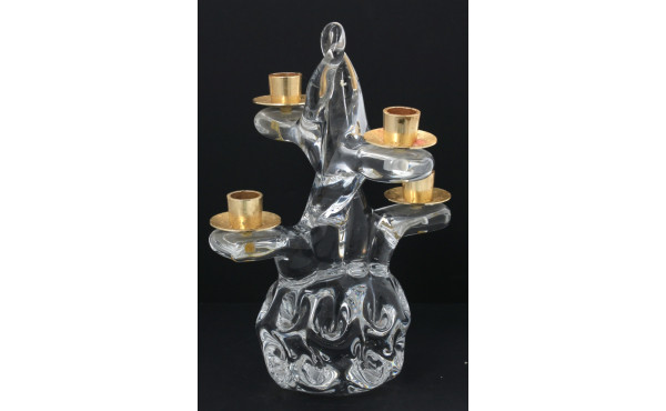 Candélabre en cristal à 4 bras de lumièr