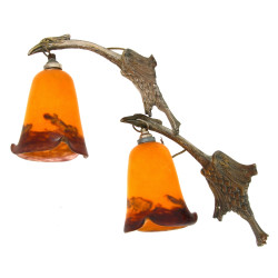 Paire d'appliques à corolles en verre ma