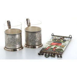 Paire de tasses russes (?) en métal arge