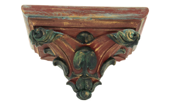 Console d'applique en bois patiné et pol
