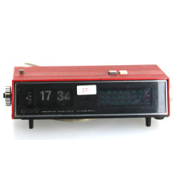 Radio-réveil vintage rouge de marque SON