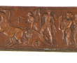 Petite plaque en bronze à patine médaill