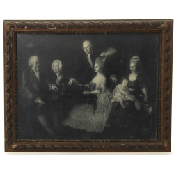 GENEALOGIE - Scène familiale autour d'un