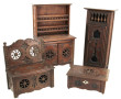 Lot de 4 meubles miniatures bretons en b