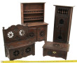 Lot de 4 meubles miniatures bretons en b
