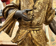 Porte torchère nubien en bois polychrome et o