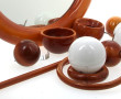 Miroir rond encadrement bois clair, anné