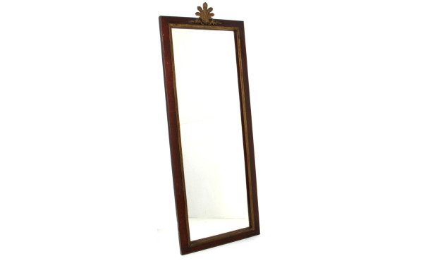Miroir rectangulaire en bois et laiton -