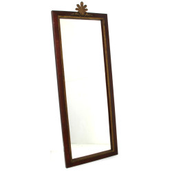 Miroir rectangulaire en bois et laiton -