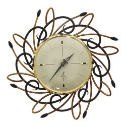 JAZ - Pendule murale années 60 en métal 