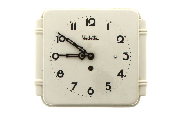 VEDETTE - Pendule murale vintage en faïe