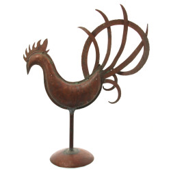 Grand coq décoratif en cuivre, H 50 cm