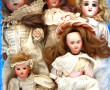 5 poupées anciennes (4 avec têtes porcel