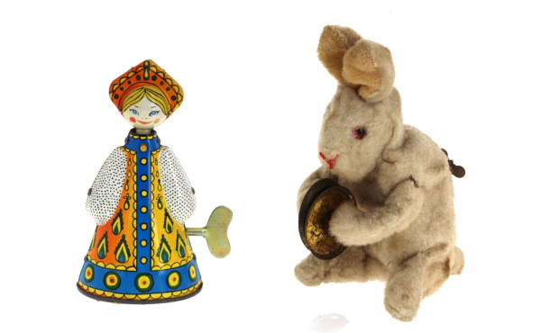 Lot de 2 jouets mécaniques anciens : une