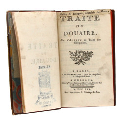 "Traité du Douaire". Paris, Debure : Orl