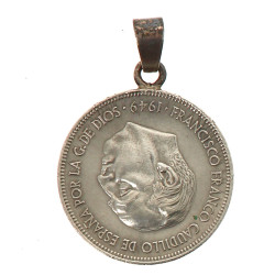 Pendentif franquiste constitué d'une mon