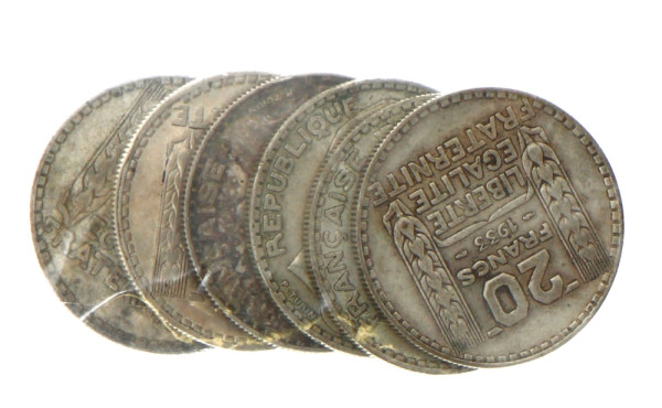 6 p. 20 fr TURIN poids 119,60 grs
