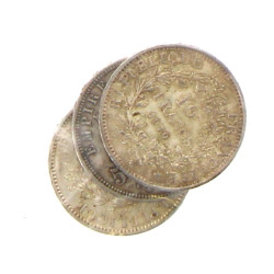 Lot de 3 pièces en argent : une pièce de
