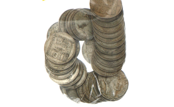 Lot de 33 p. 10 fr TURIN argent poids 32