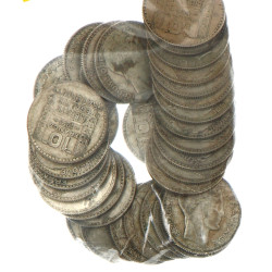 Lot de 33 p. 10 fr TURIN argent poids 32