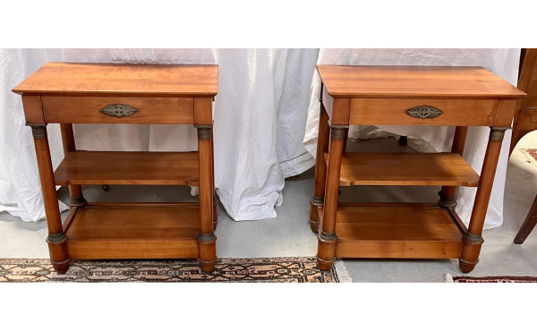 Paire de chevets style Empire, 1 tiroir,
