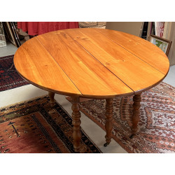 Table ancienne en bois fruitier, à deux 
