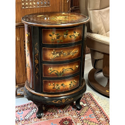 Petit meuble ovale ouvrant à 4 tiroirs s
