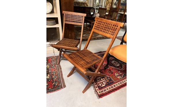 Paire de chaises en teck style marine pl