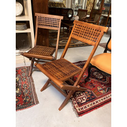 Paire de chaises en teck style marine pl
