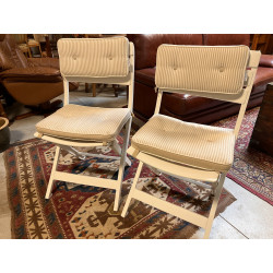 5 chaises de jardin pliantes en PVC blan