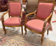 Paire de fauteuils en bois naturel style