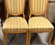 6 chaises bois clair tissu à rayures sur
