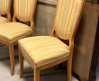 6 chaises bois clair tissu à rayures sur
