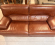 Canapé en cuir brun, L 190 cm, bon état 