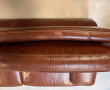 Canapé en cuir brun, L 190 cm, bon état 
