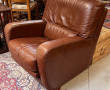 Canapé en cuir brun, L 190 cm, bon état 