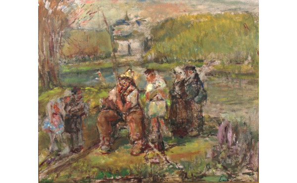 Emile SIMON (1890-1976) "Le pêcheur", hu
