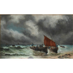 Ecole française Xxe "Retour des pêcheurs