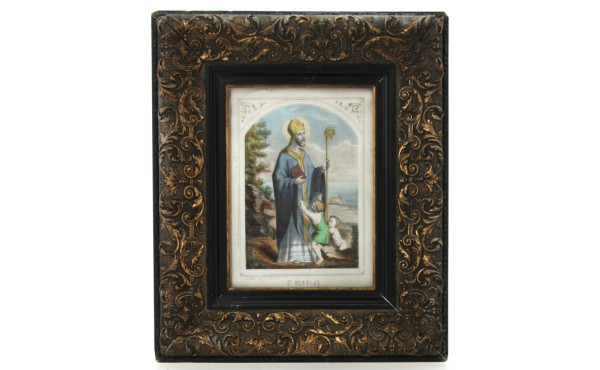 "Saint Nicolas", gravure en couleurs dan