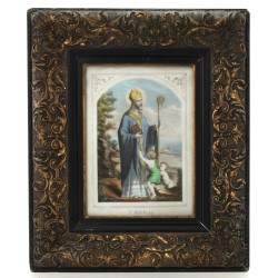 "Saint Nicolas", gravure en couleurs dan