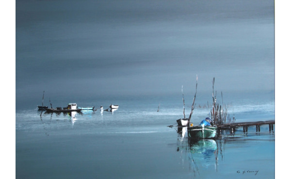 Gérard de COURCY (1948) "Pêcheur à Quai"